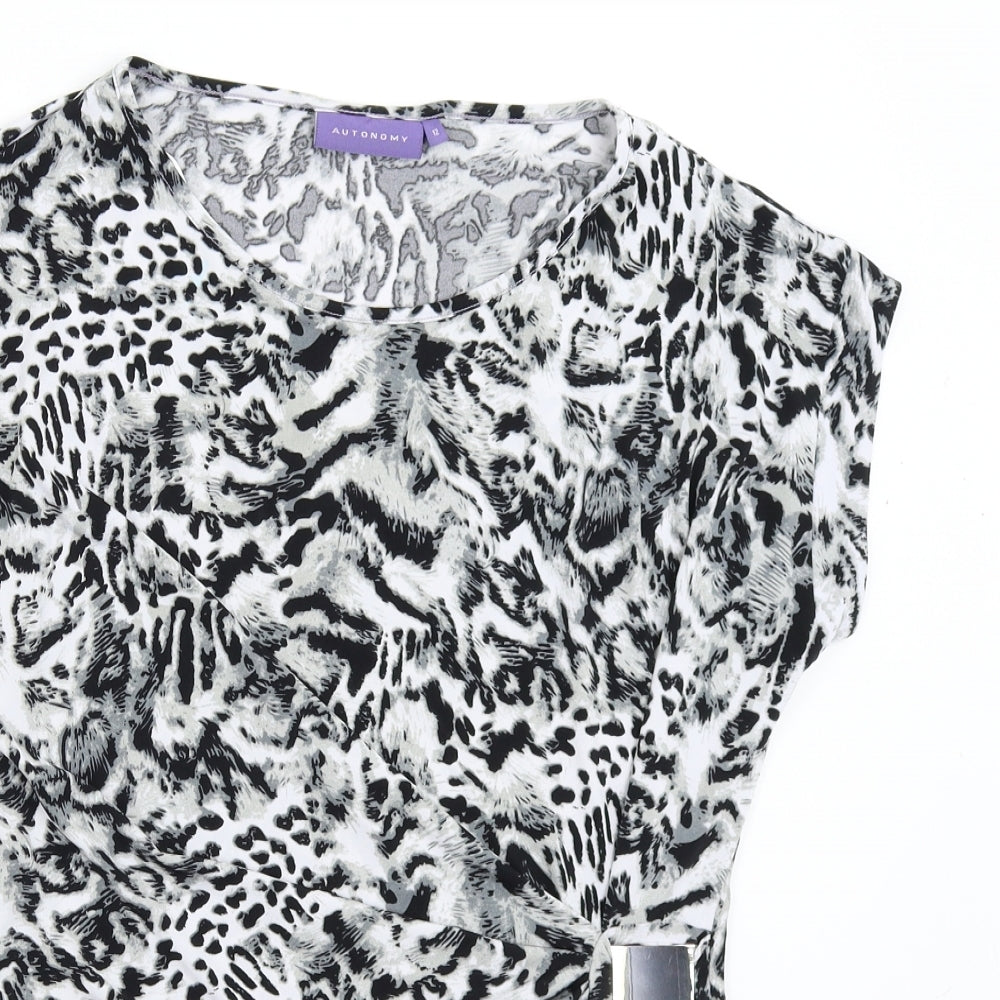 Autonomy Womens Multicoloured Animal Print  Basic Blouse Size 12