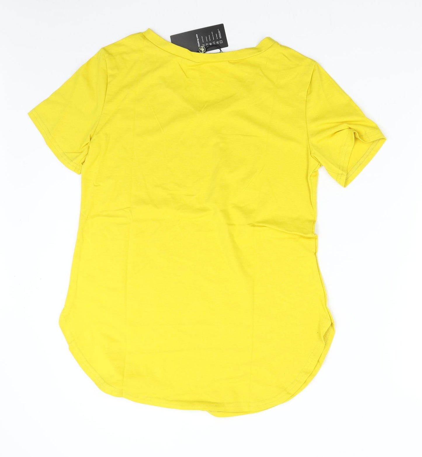 Style Dome Womens Yellow   Basic T-Shirt Size 12