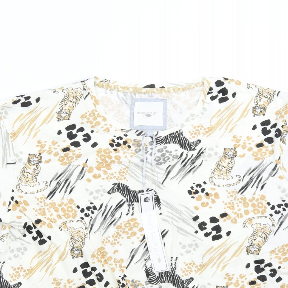 Dream & Lounge Womens Multicoloured Solid  Top Pyjama Top Size M  - Safari Print