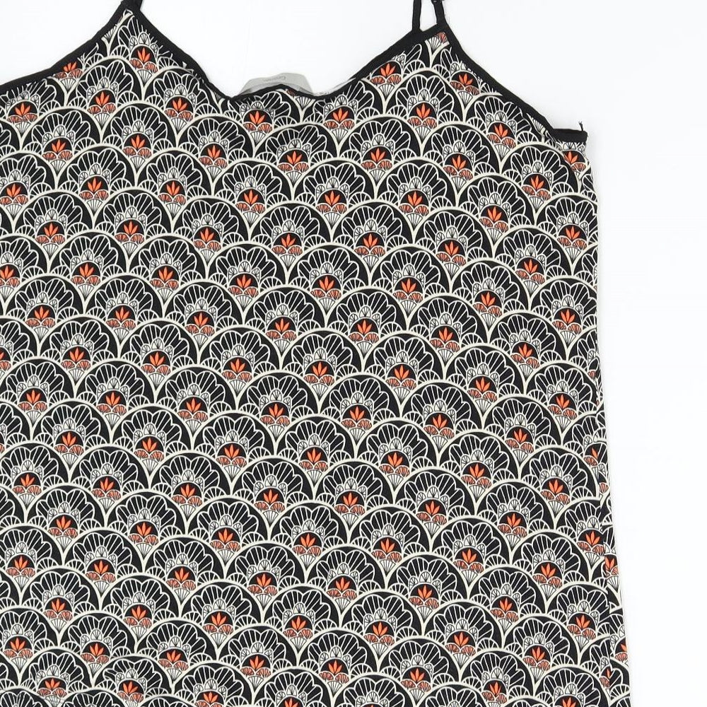 George Womens Black Geometric  Basic Tank Size 16