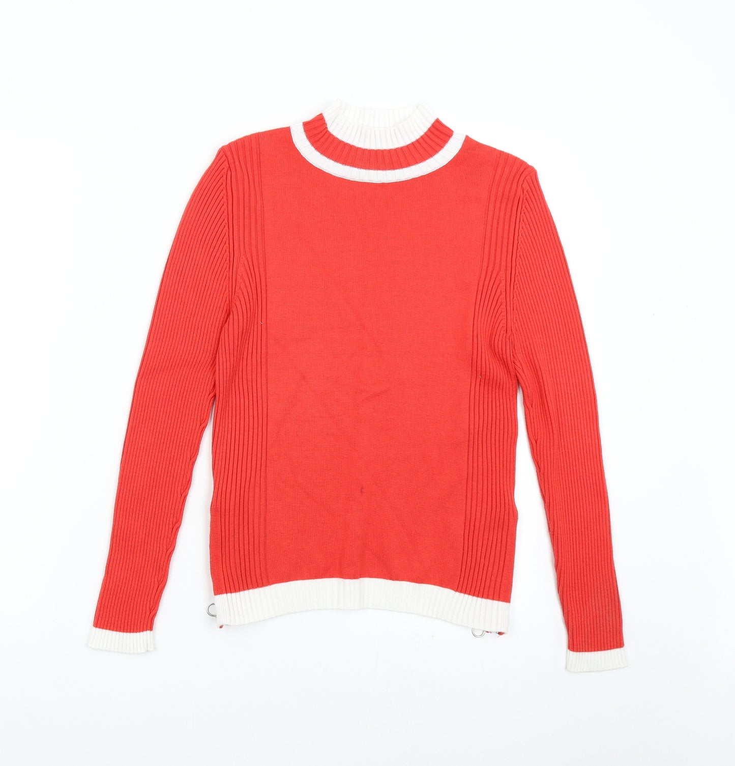 M&S Womens Red  Knit Pullover Jumper Size 12