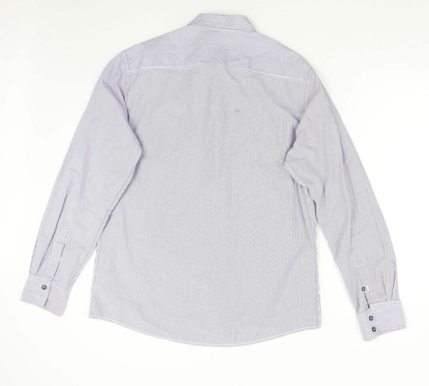 NEXT Mens Blue Striped   Button-Up Size L