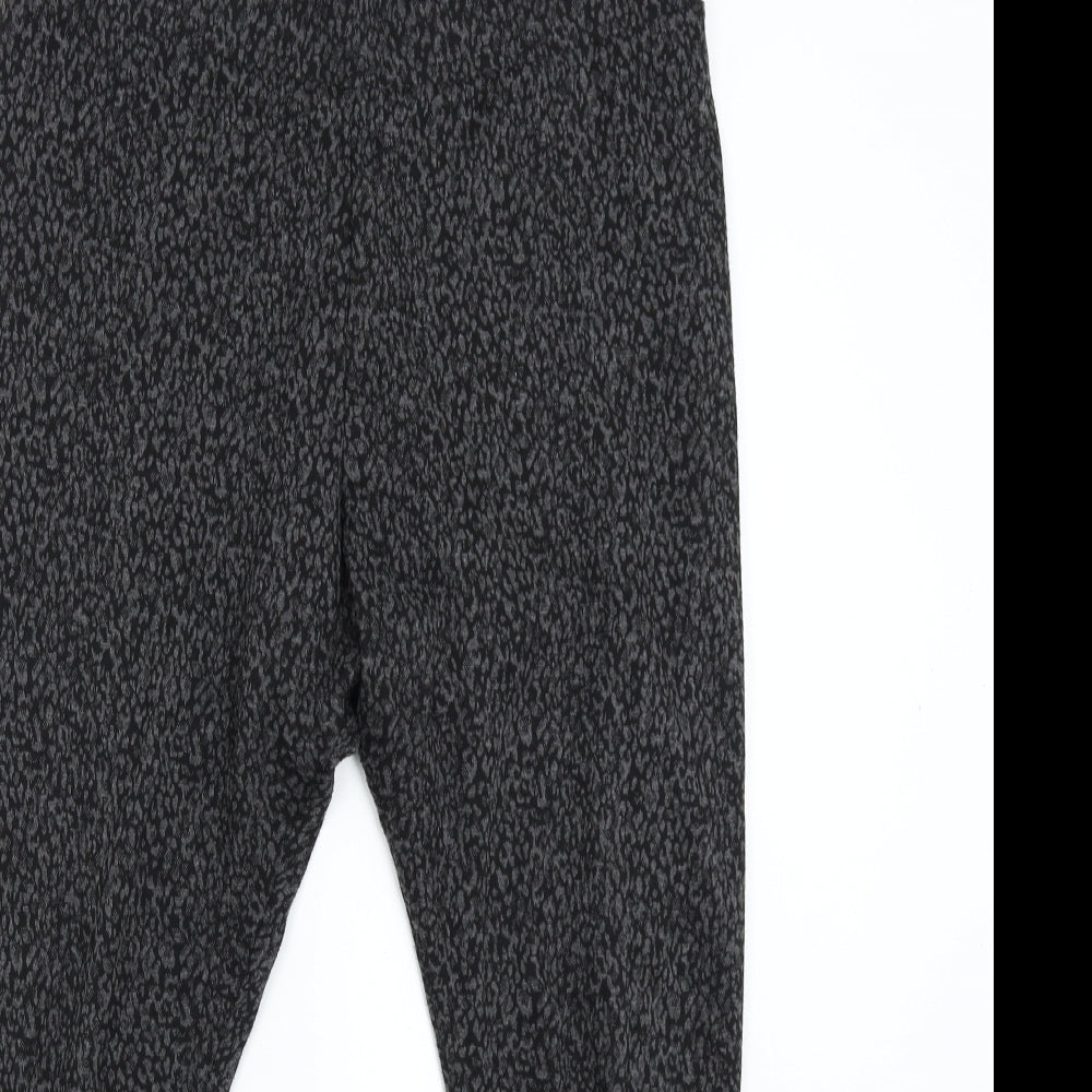 F&F Womens Grey Animal Print  Trousers  Size 18 L26 in