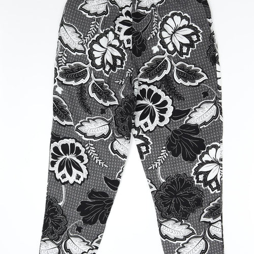 F&F Womens Multicoloured Floral  Trousers  Size 14 L26 in