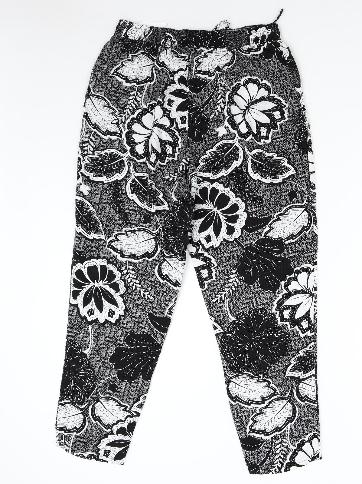 F&F Womens Multicoloured Floral  Trousers  Size 14 L26 in