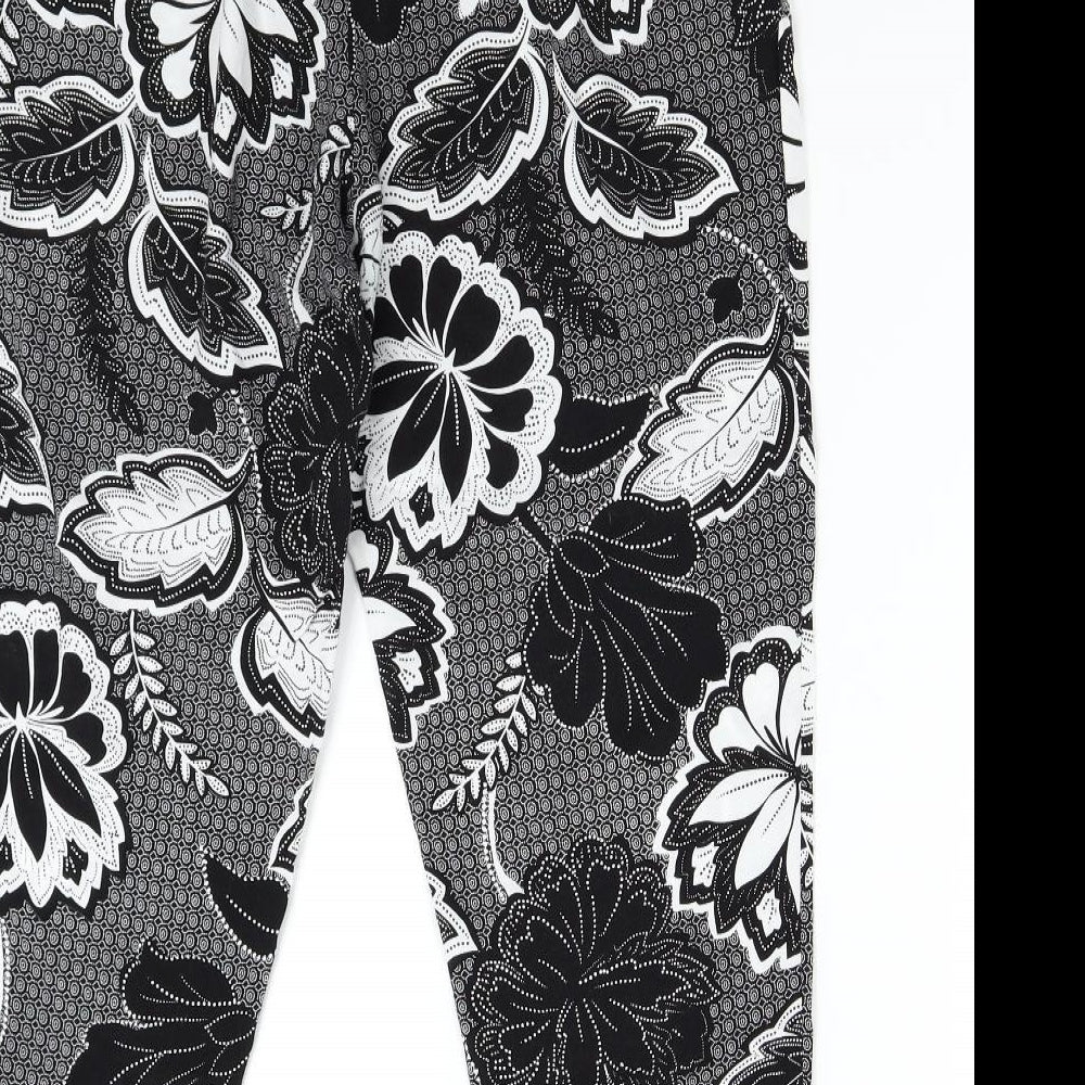 F&F Womens Multicoloured Floral  Trousers  Size 14 L26 in
