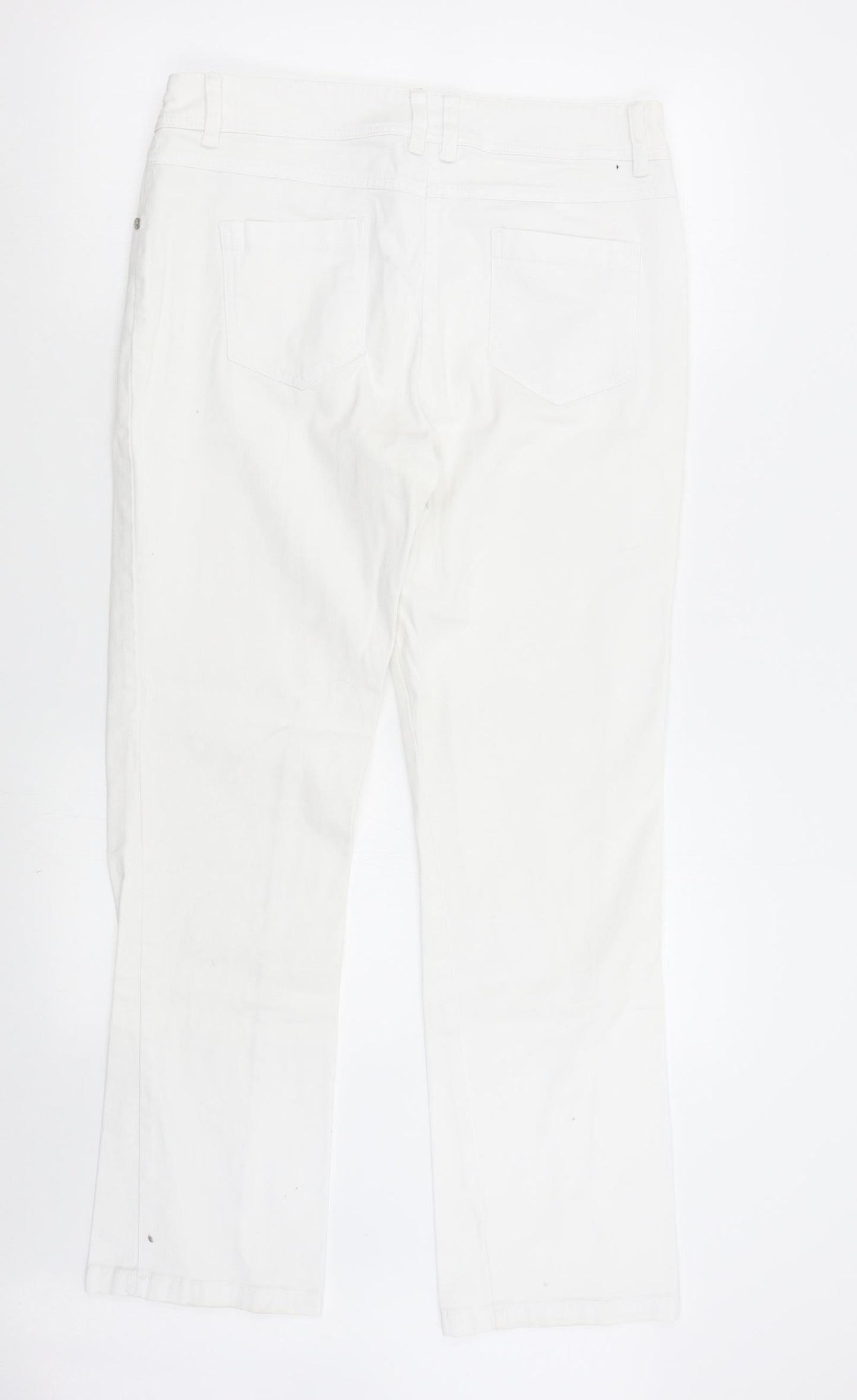 Debenhams Womens White  Denim Straight Jeans Size 14 L30 in
