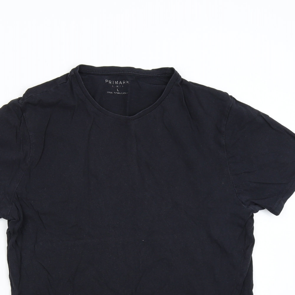 Primark Mens Black    T-Shirt Size L