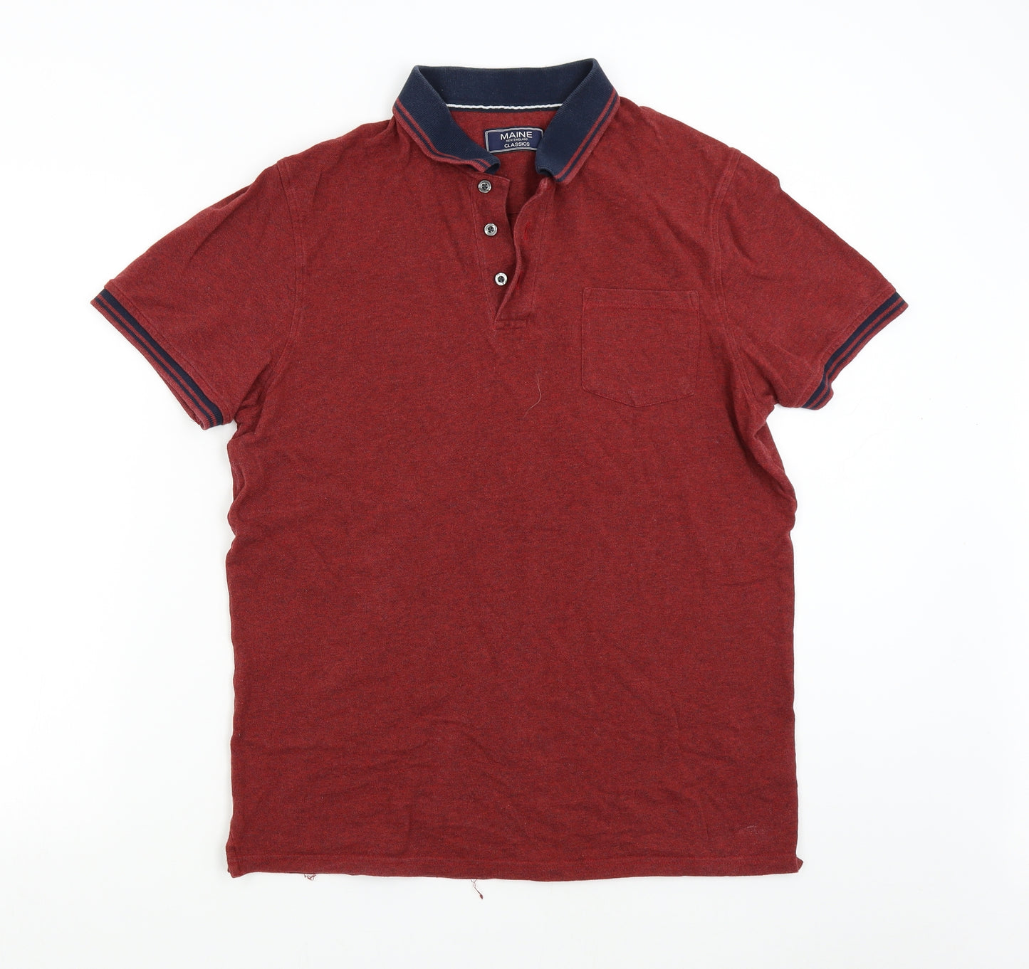 Maine Mens Red    Polo Size M