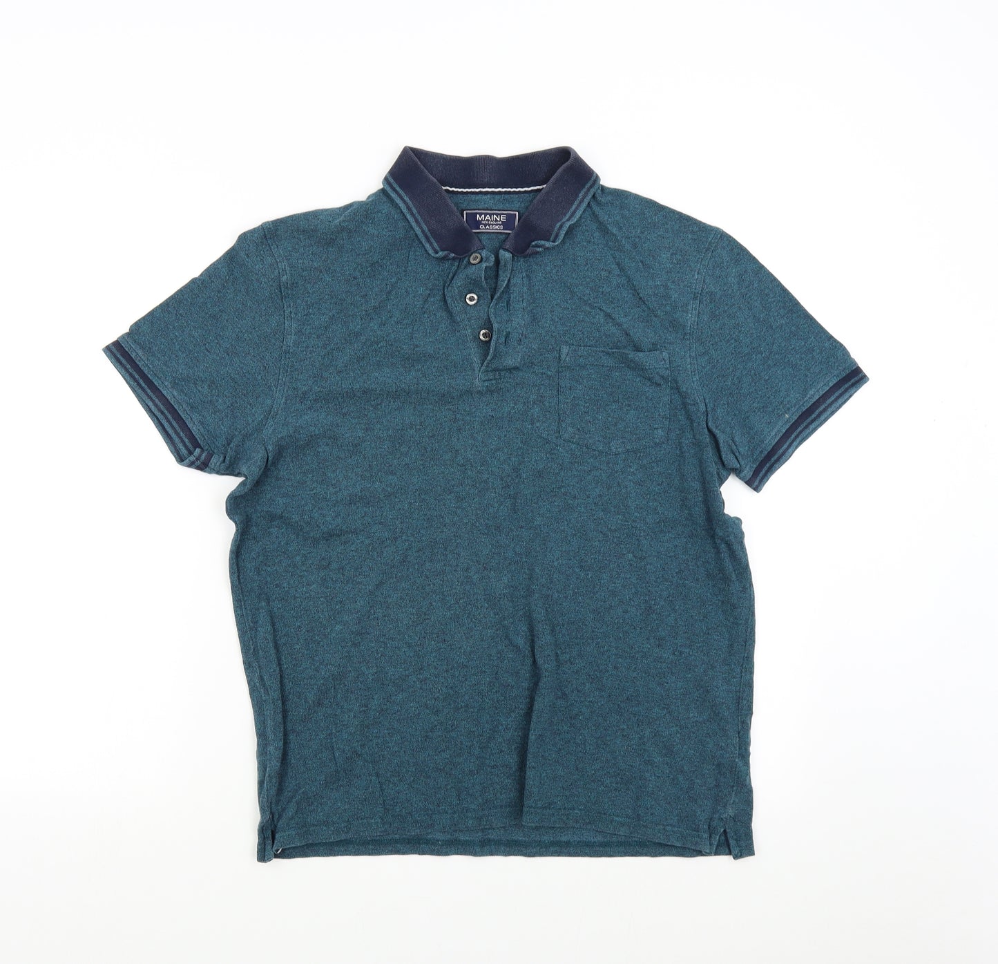 Maine Mens Green    Polo Size M