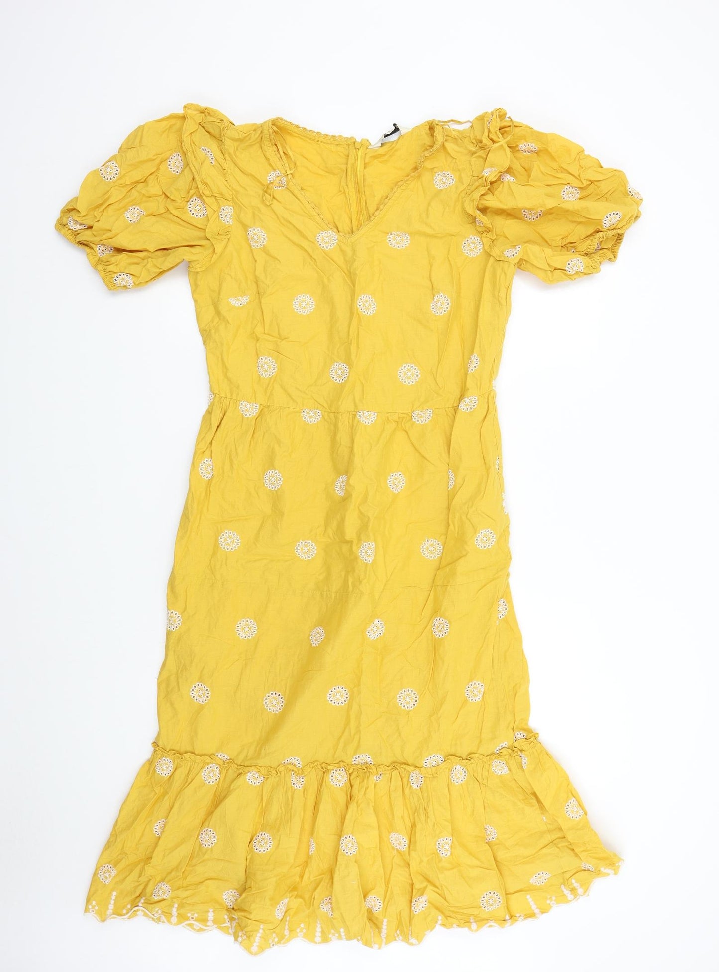 F&F Womens Yellow Floral  Slip Dress  Size 12