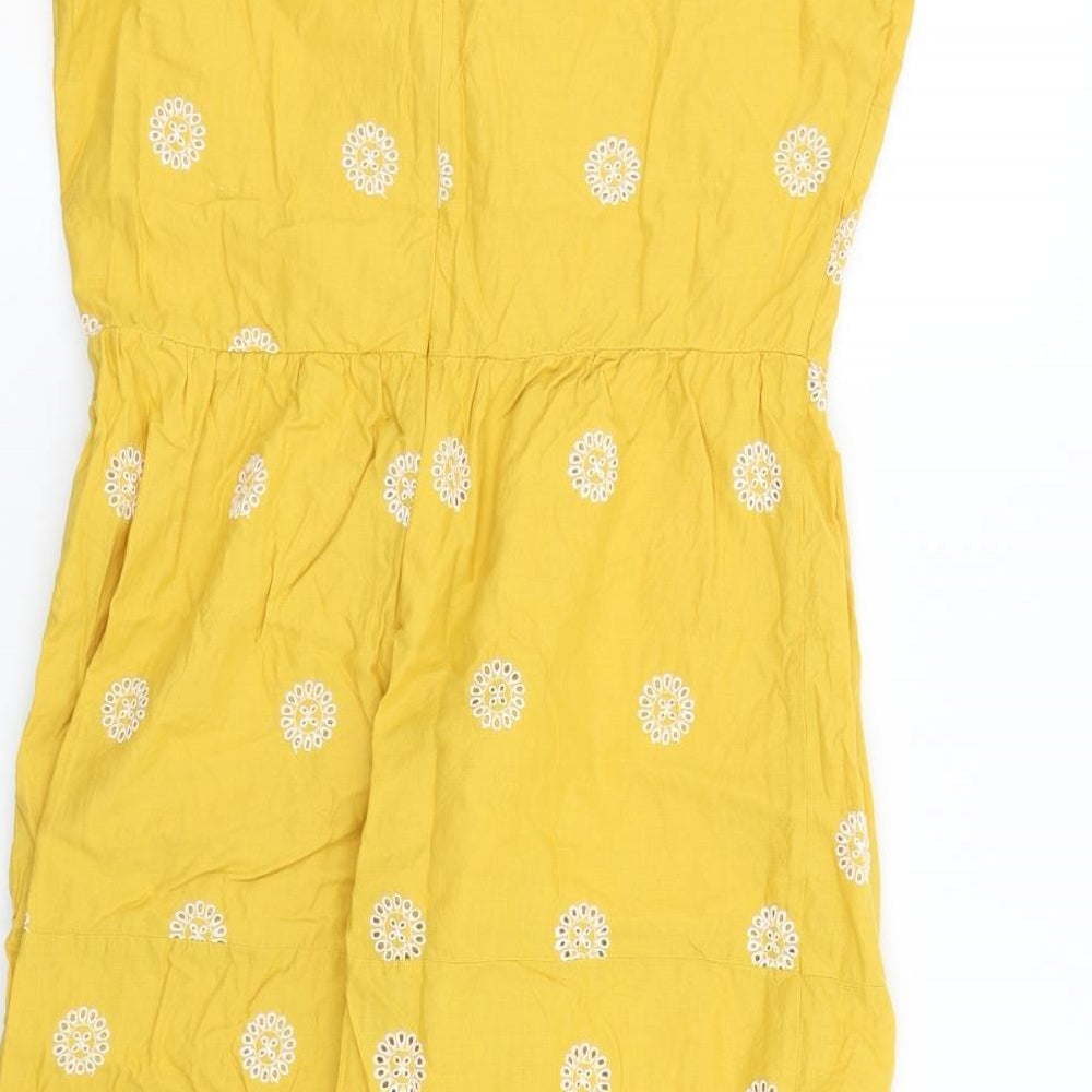 F&F Womens Yellow Floral  Slip Dress  Size 12