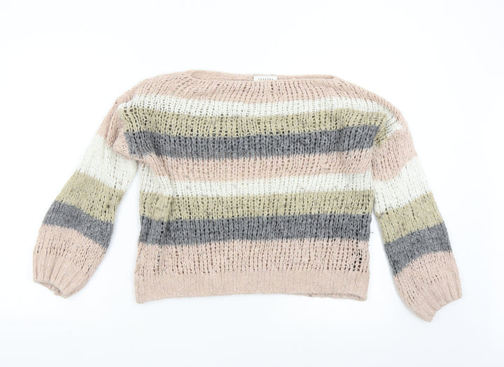 Topshop Womens Multicoloured Striped Knit Pullover Jumper Size S