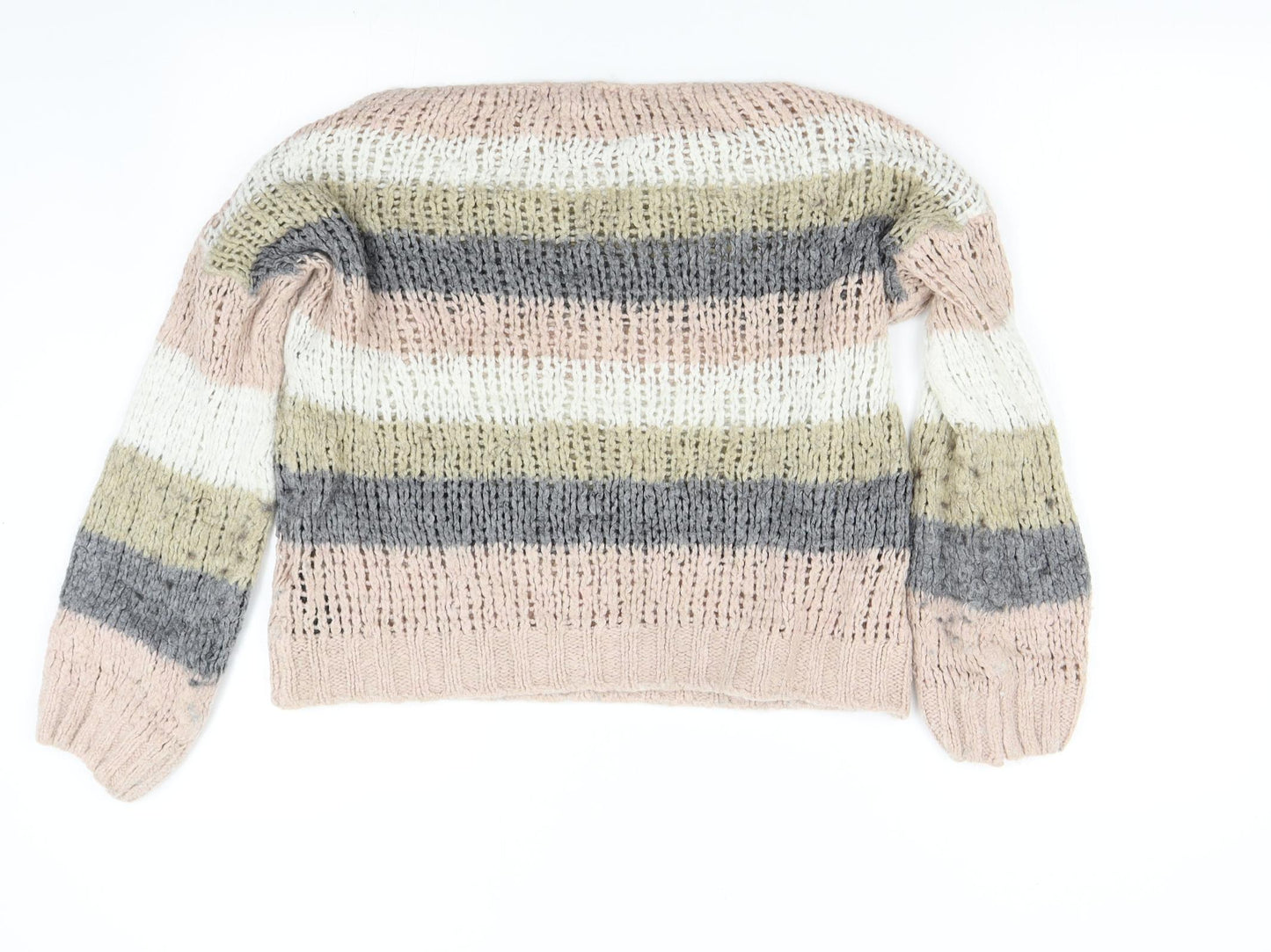 Topshop Womens Multicoloured Striped Knit Pullover Jumper Size S