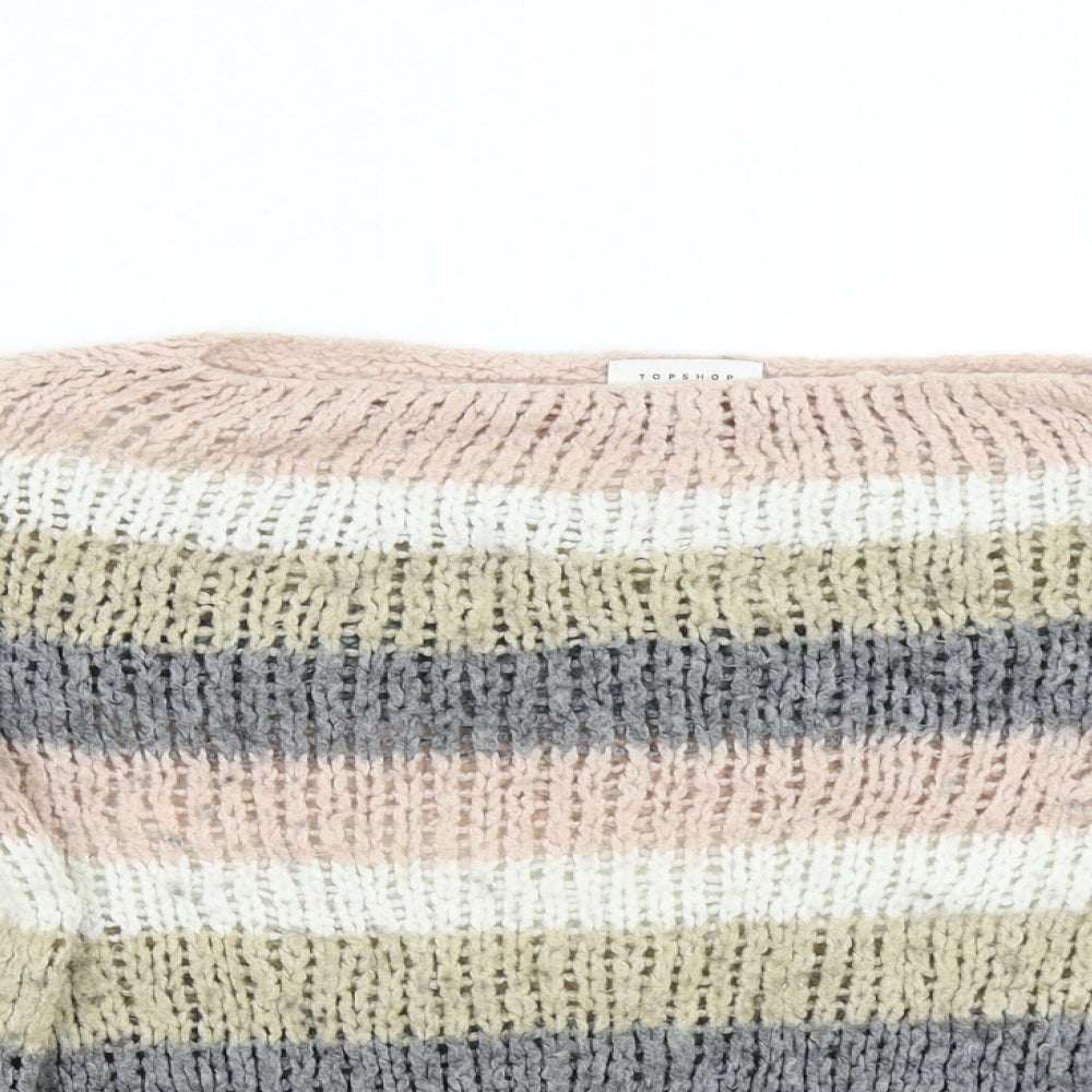 Topshop Womens Multicoloured Striped Knit Pullover Jumper Size S
