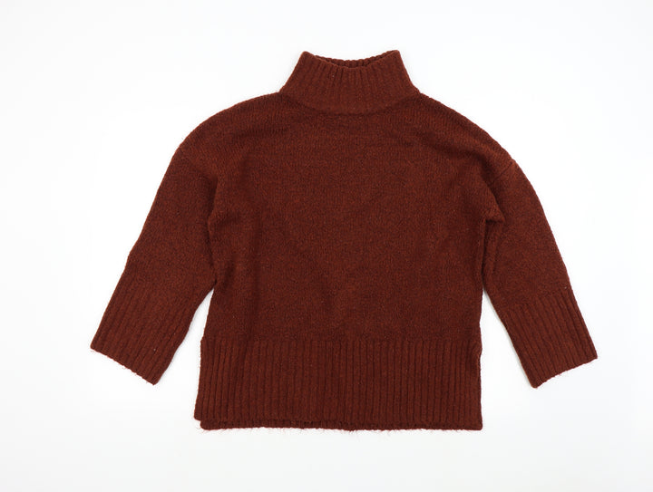 Topshop Womens Orange Knit Pullover Jumper Size M