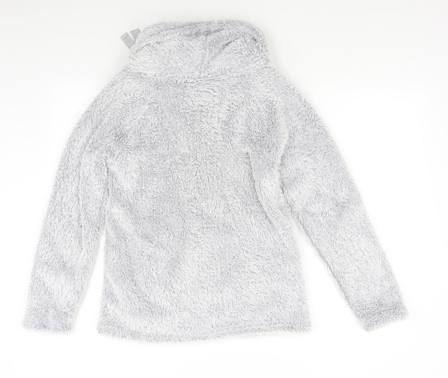 F&F Womens Grey Solid Fleece Top Pyjama Top Size S