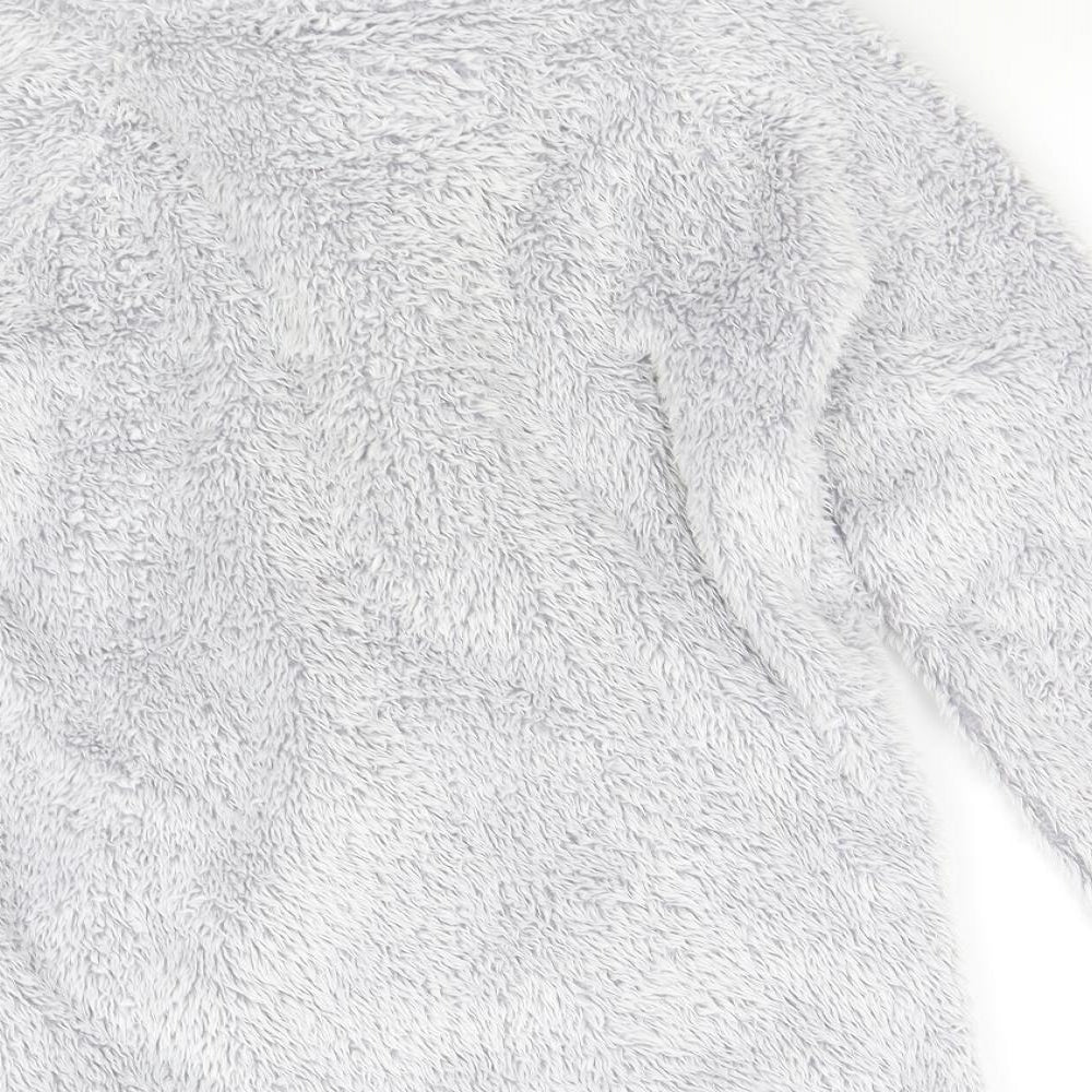F&F Womens Grey Solid Fleece Top Pyjama Top Size S