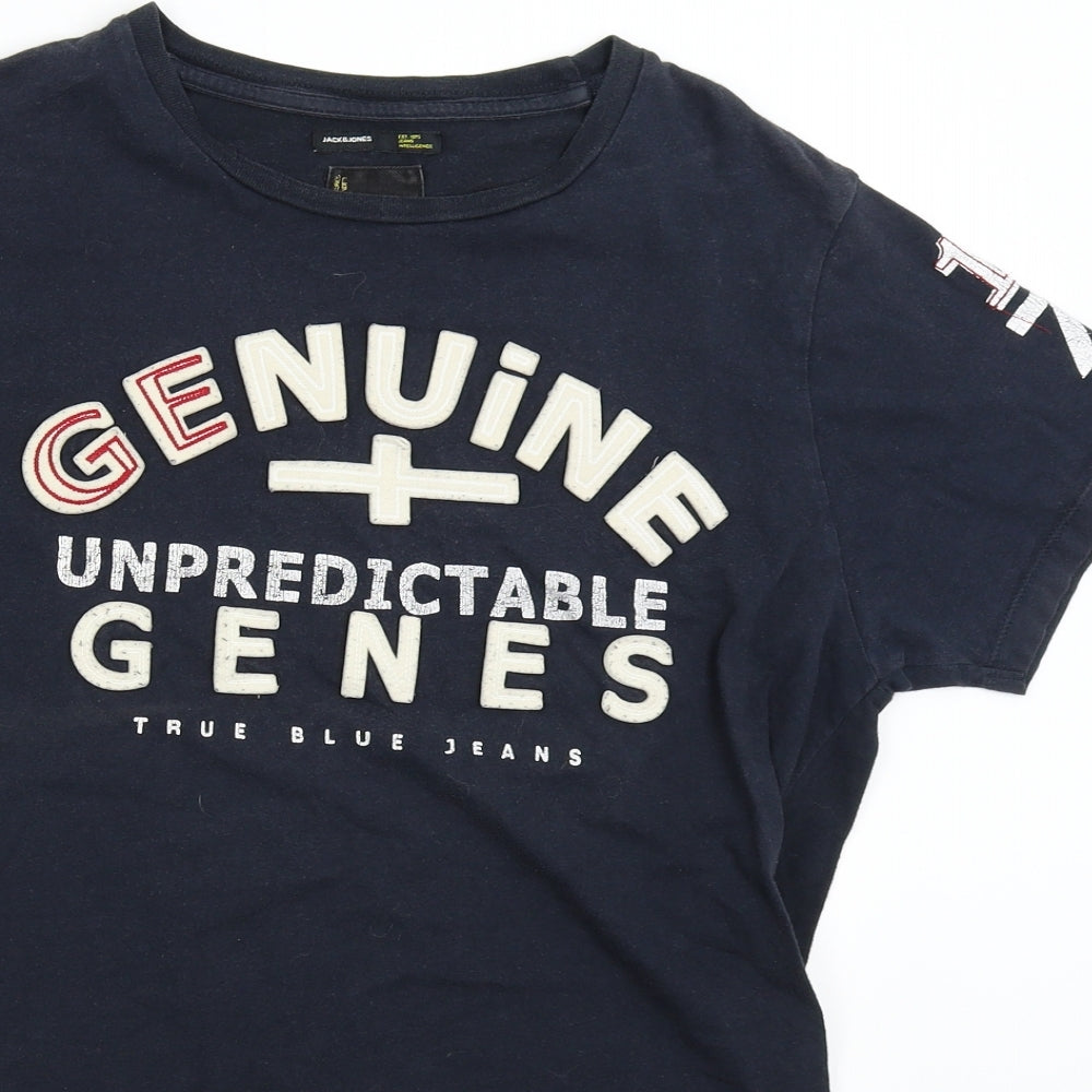 Jack Jones Mens Blue    T-Shirt Size M