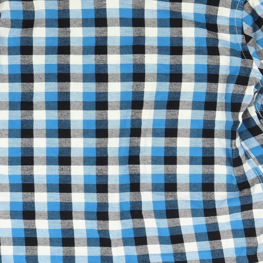 Armada Mens Blue Check Flannel  Button-Up Size M