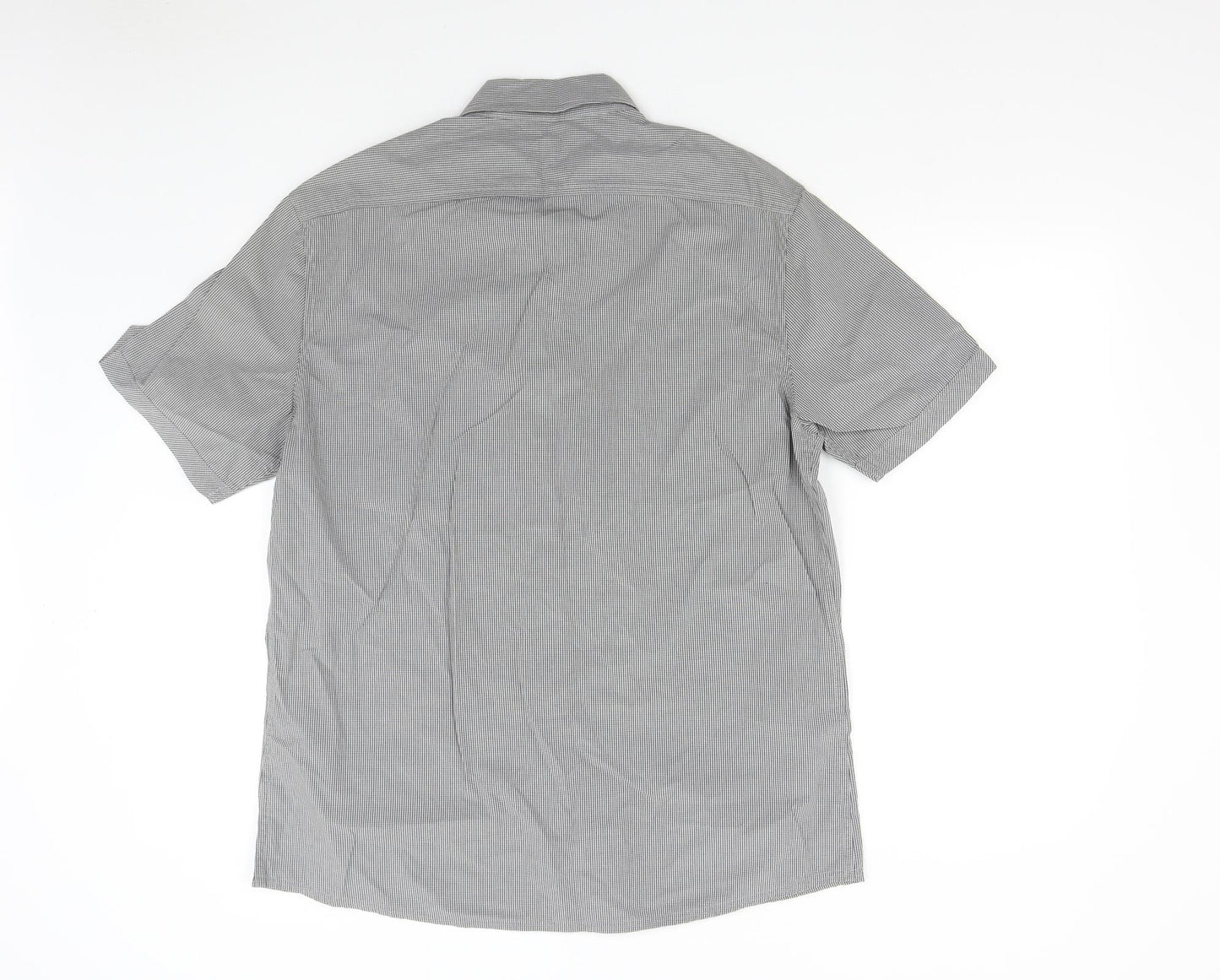 NEXT Mens Grey Check   Button-Up Size L