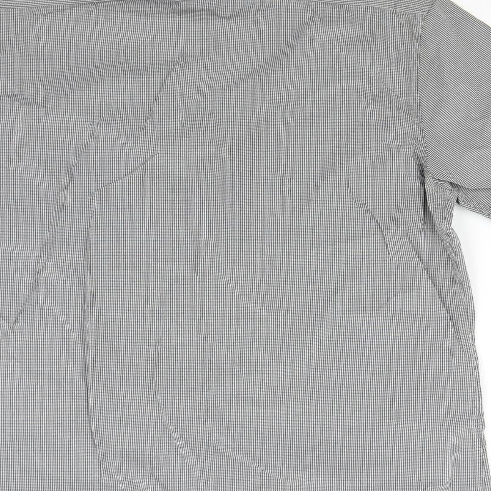 NEXT Mens Grey Check   Button-Up Size L