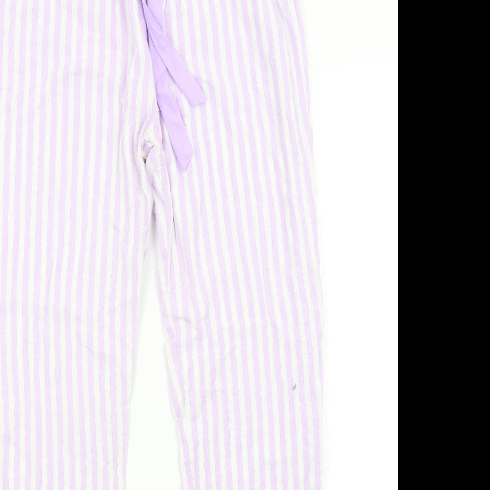 Boux Womens Purple Striped Flannel  Pyjama Pants Size 10