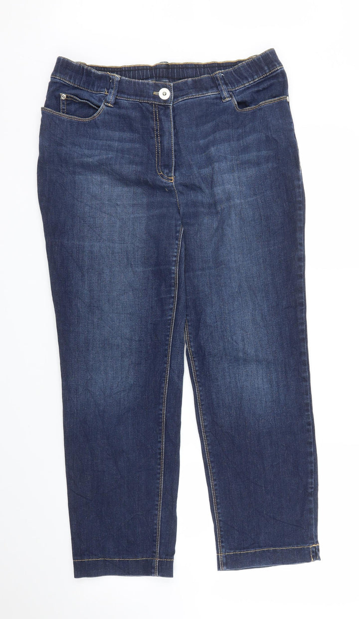 Samoon Womens Blue  Denim Capri Jeans Size 32 in L25 in