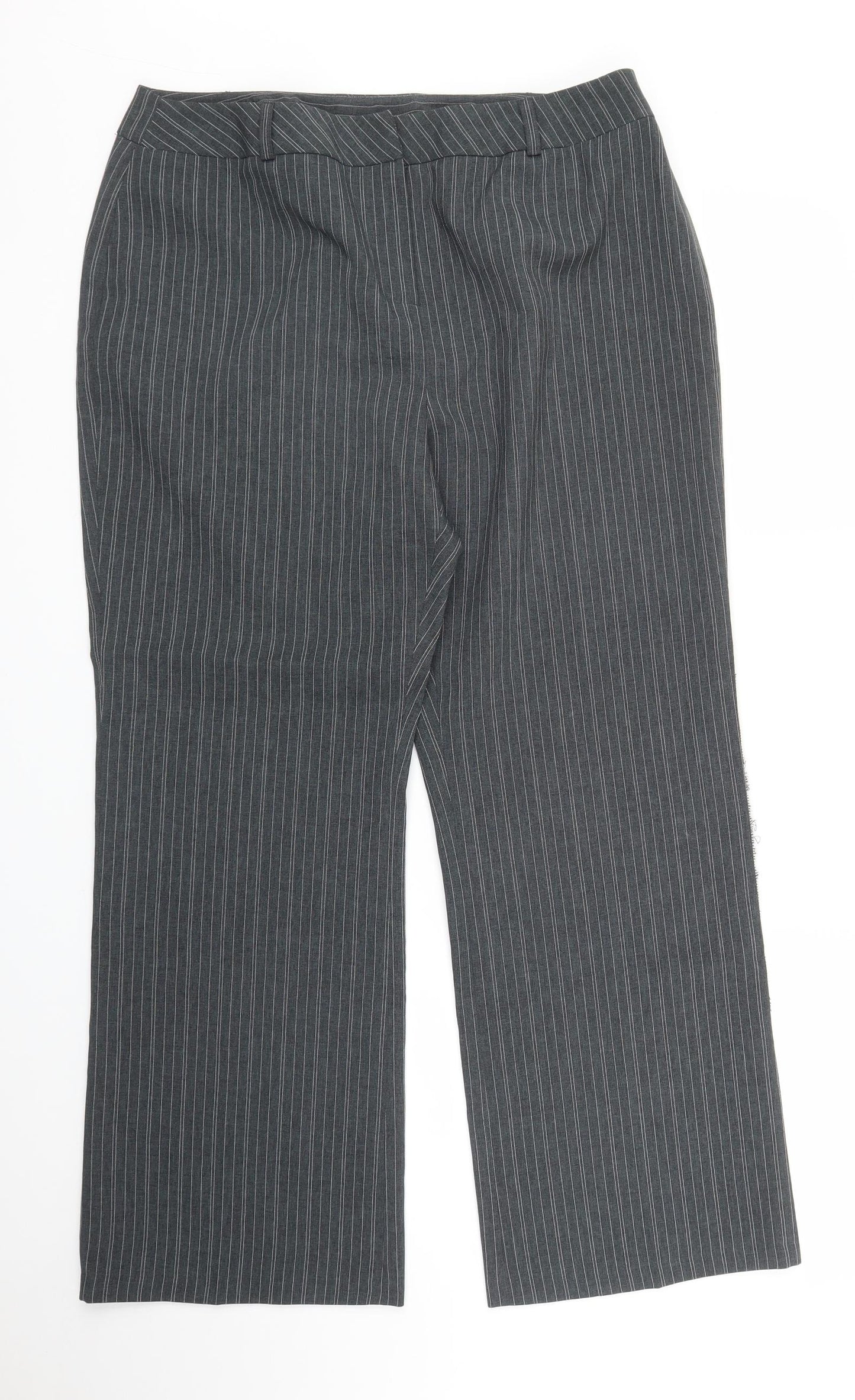Berkertex Womens Grey Striped  Trousers  Size 14 L29 in