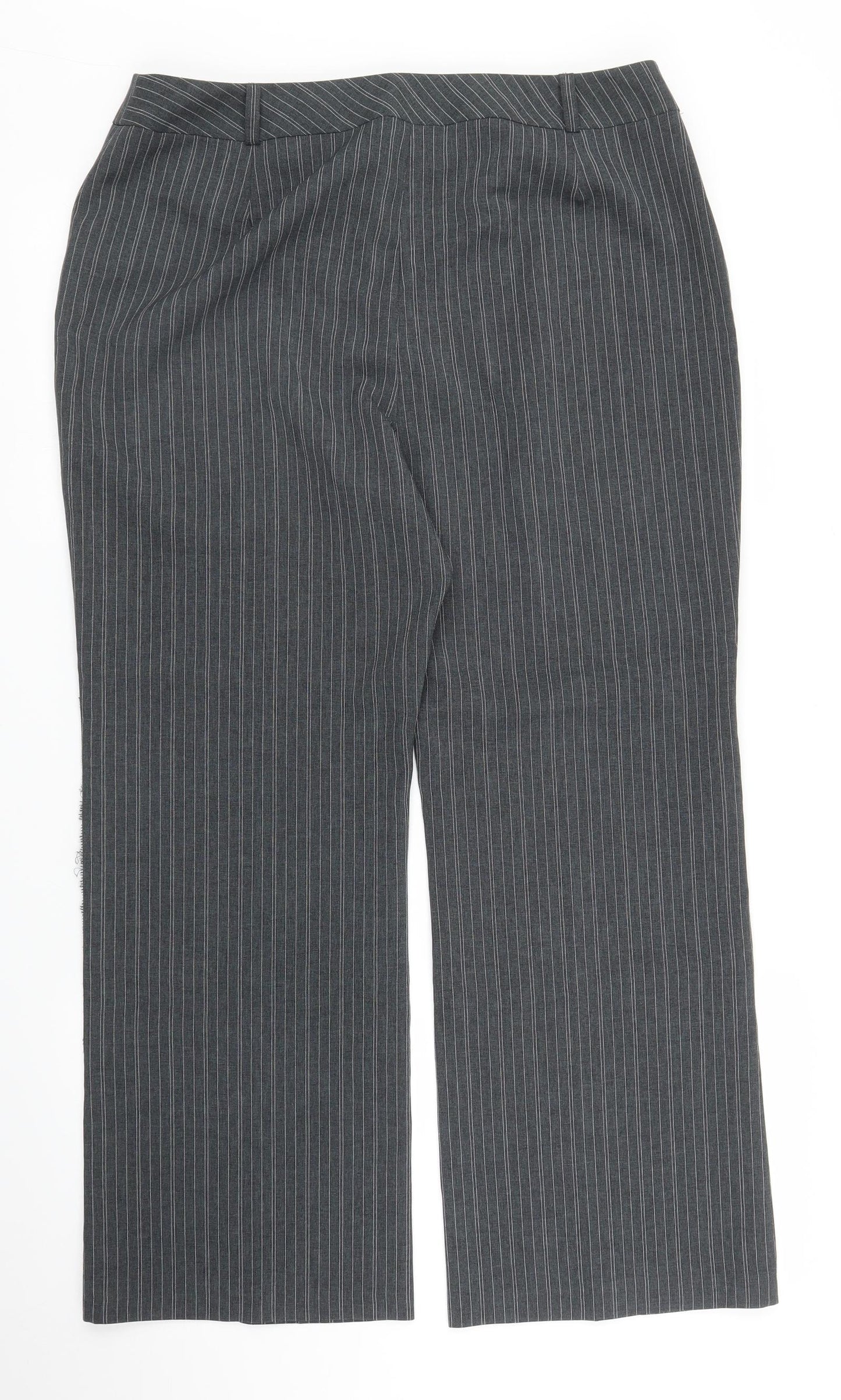 Berkertex Womens Grey Striped  Trousers  Size 14 L29 in