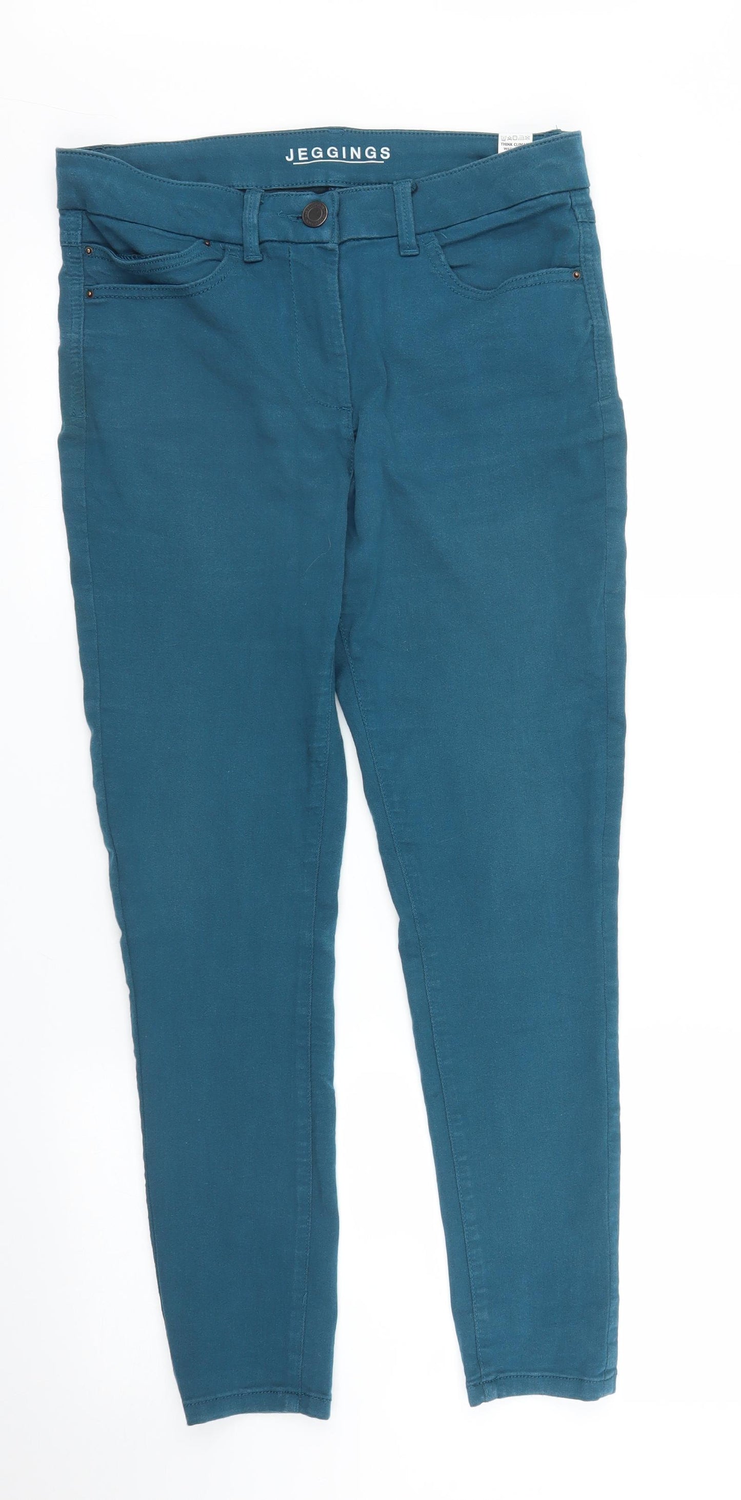 M&S Womens Green  Denim Jegging Jeans Size 12 L26 in
