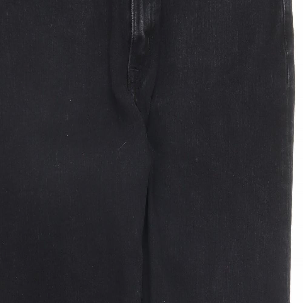 M&S Womens Black  Denim Capri Jeans Size 16 L25 in