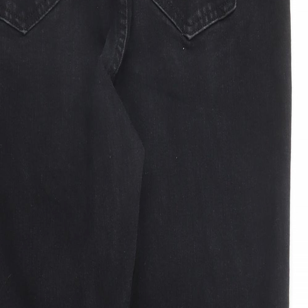 M&S Womens Black  Denim Capri Jeans Size 16 L25 in