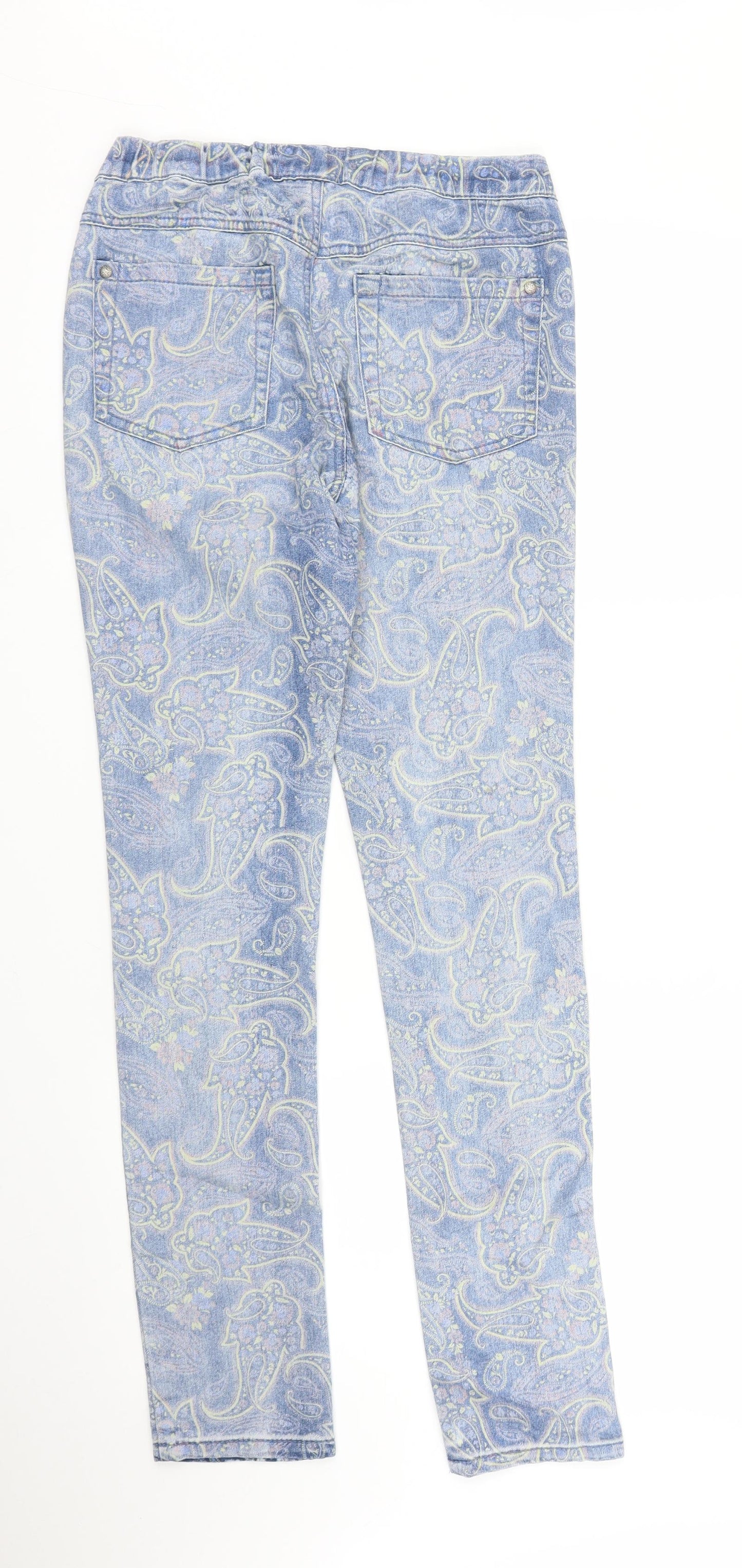 Kappahi Girls Blue Paisley Denim Skinny Jeans Size 13-14 Years