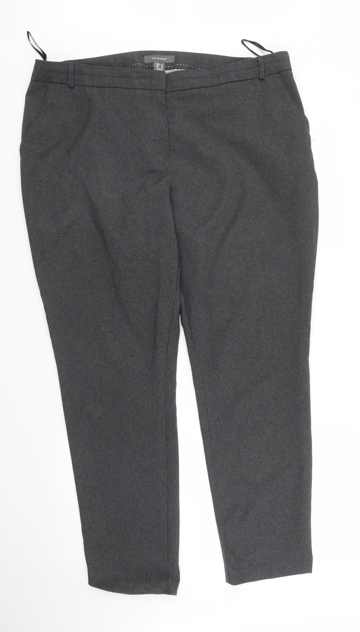 Primark Womens Grey   Pedal Pusher Trousers Size 18 L28 in