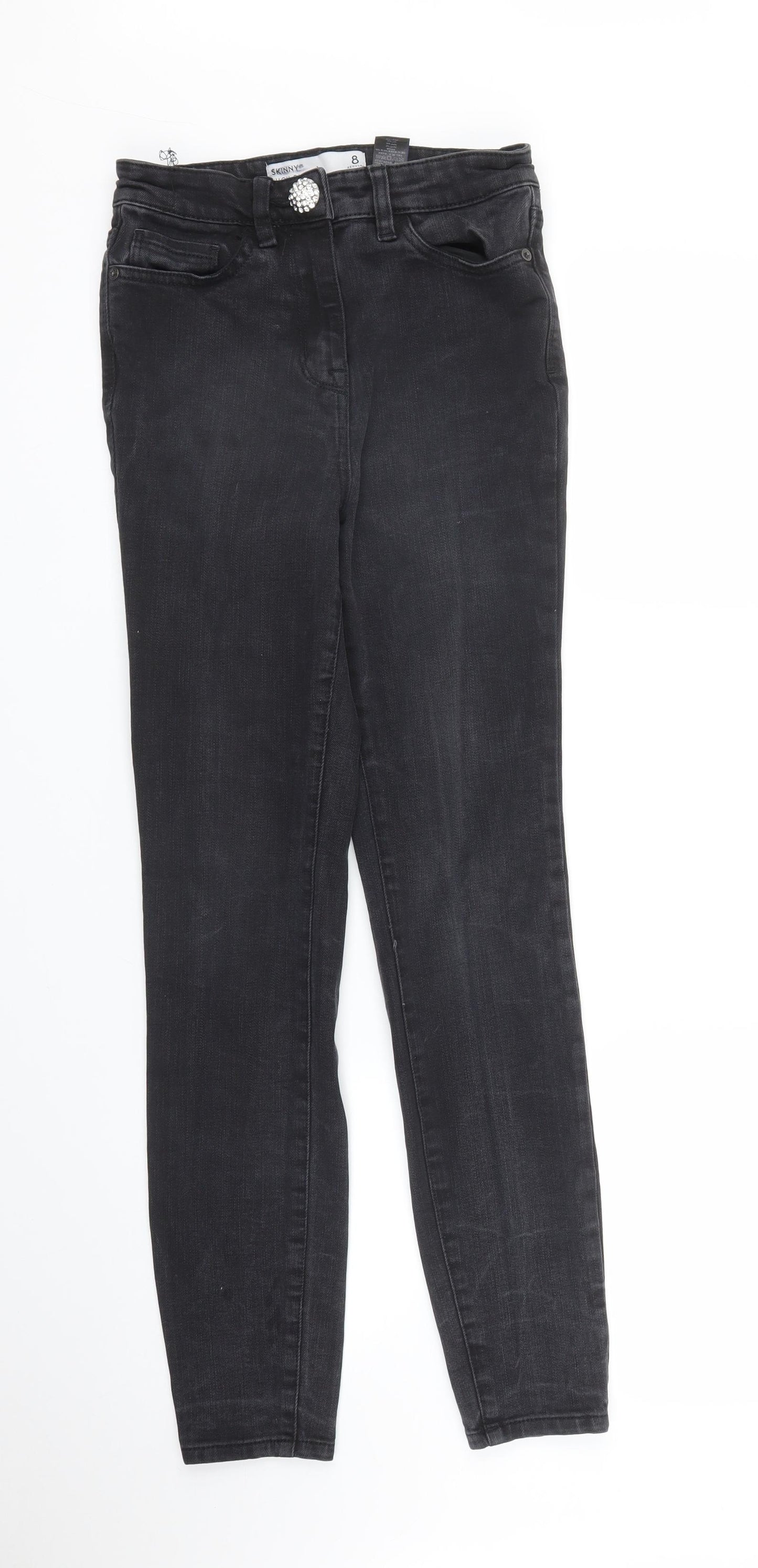 NEXT Womens Black  Denim Skinny Jeans Size 8 L30 in