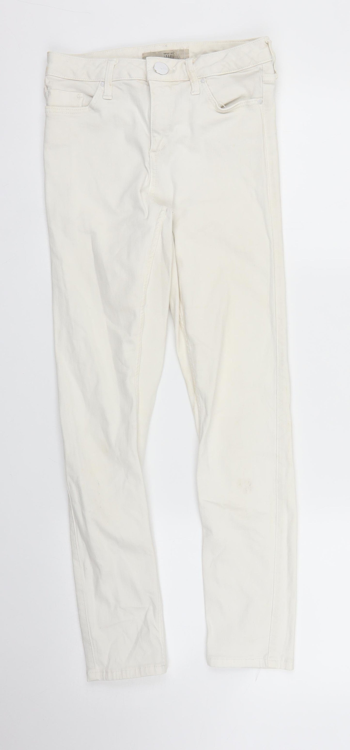 Topshop Womens White  Denim Skinny Jeans Size 26 in L30 in