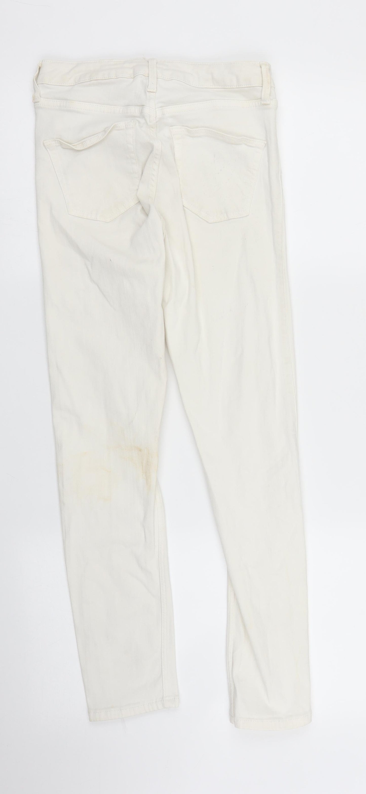Topshop Womens White  Denim Skinny Jeans Size 26 in L30 in