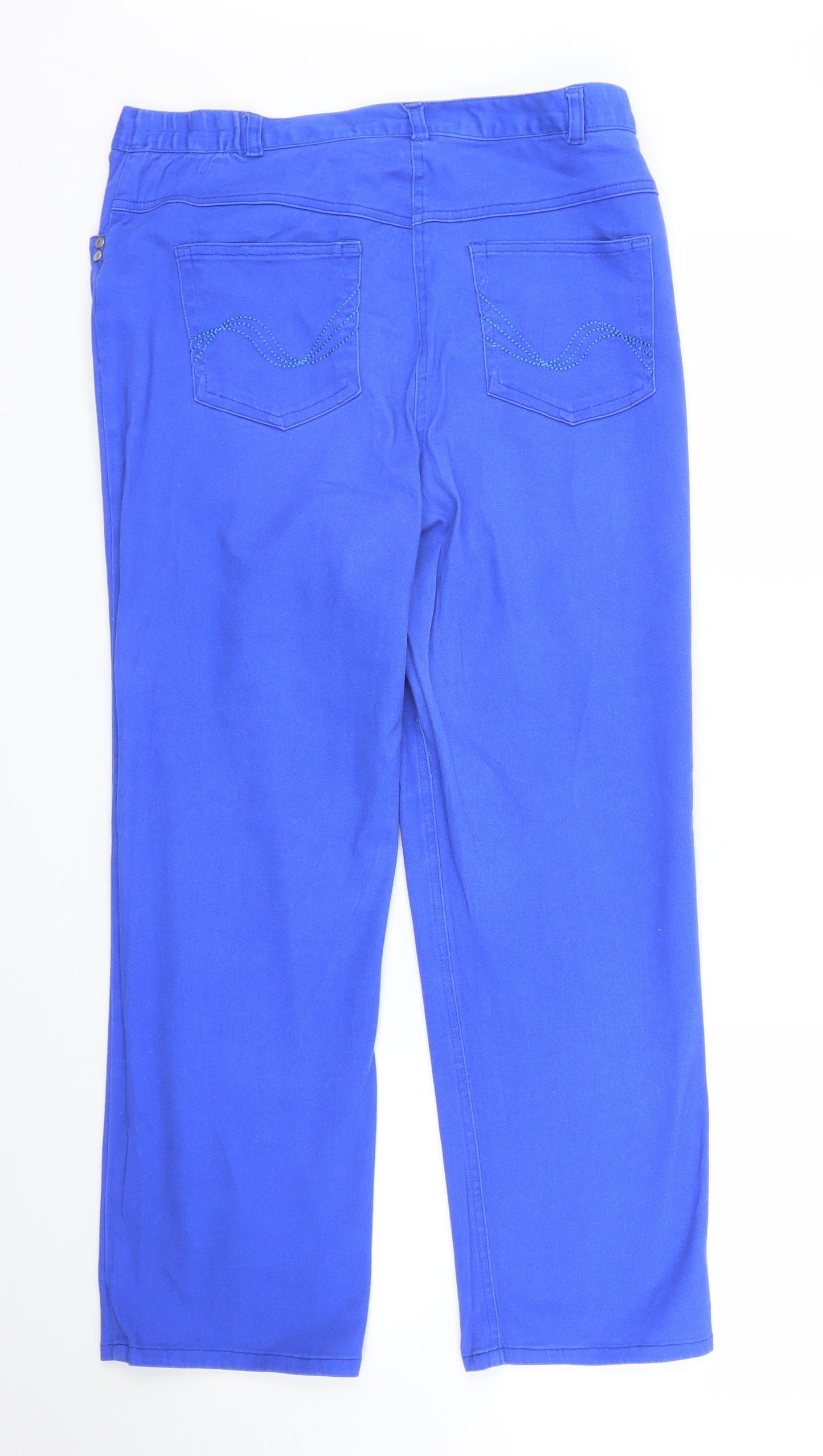 First Avenue Womens Blue  Denim Capri Jeans Size 12 L25 in