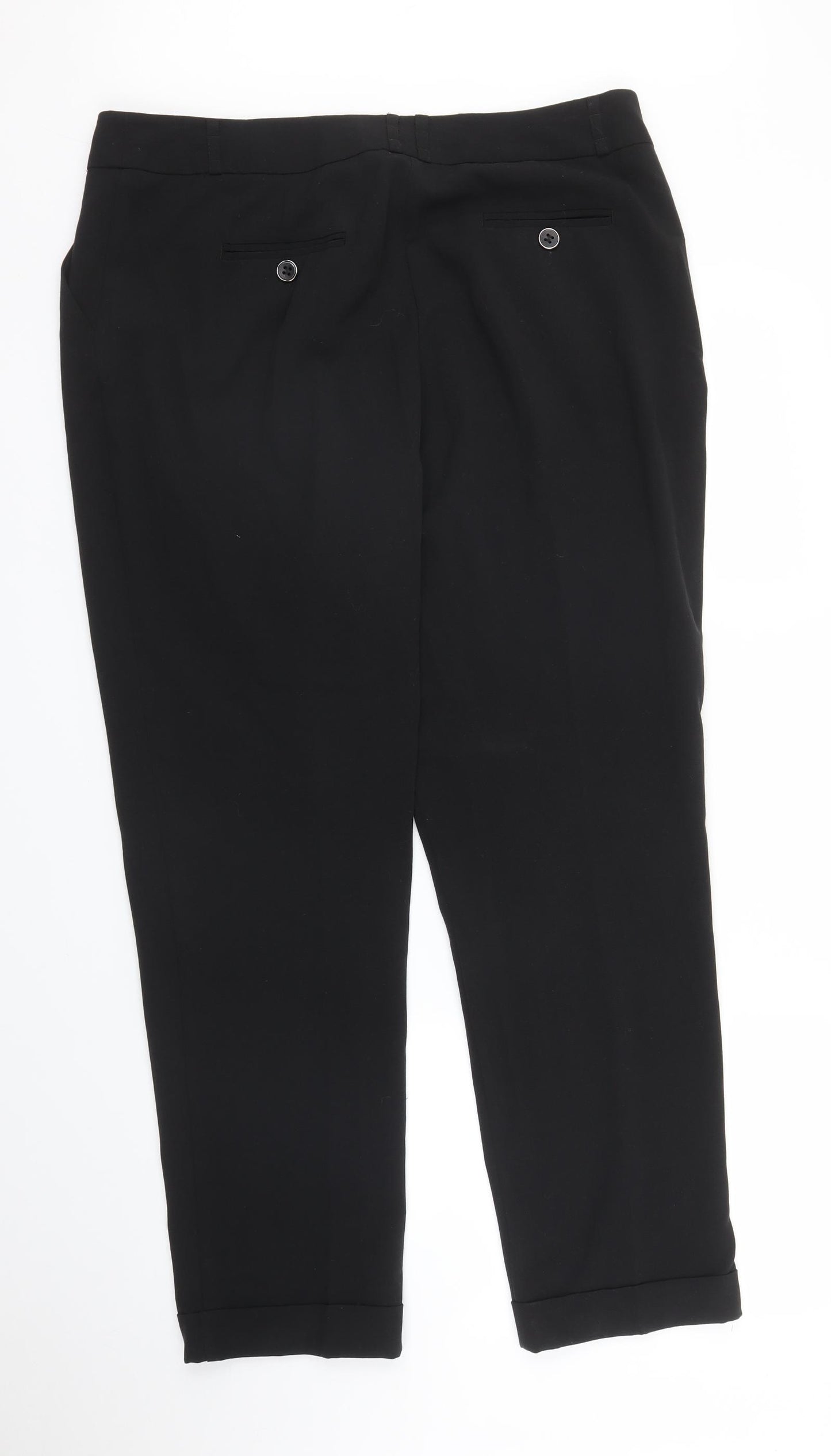 M&Co Womens Black   Pedal Pusher Trousers Size 14 L29 in