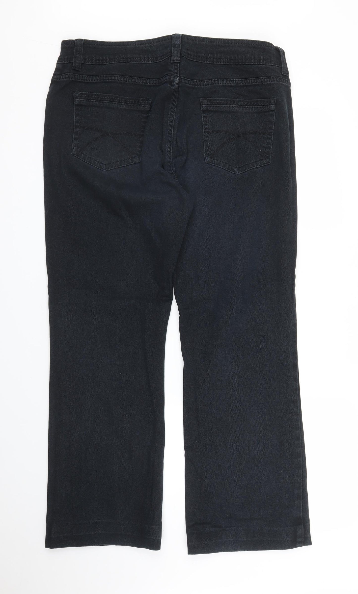 M&S Womens Black  Denim Bootcut Jeans Size 36 in L28 in