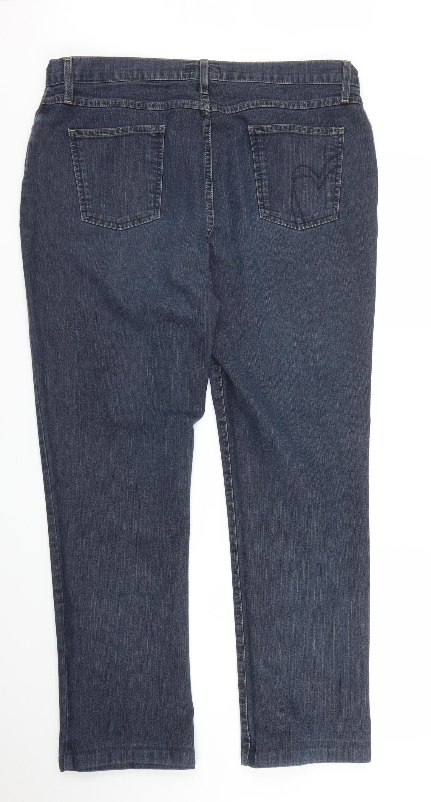 M&S Womens Blue  Denim Straight Jeans Size L L28 in