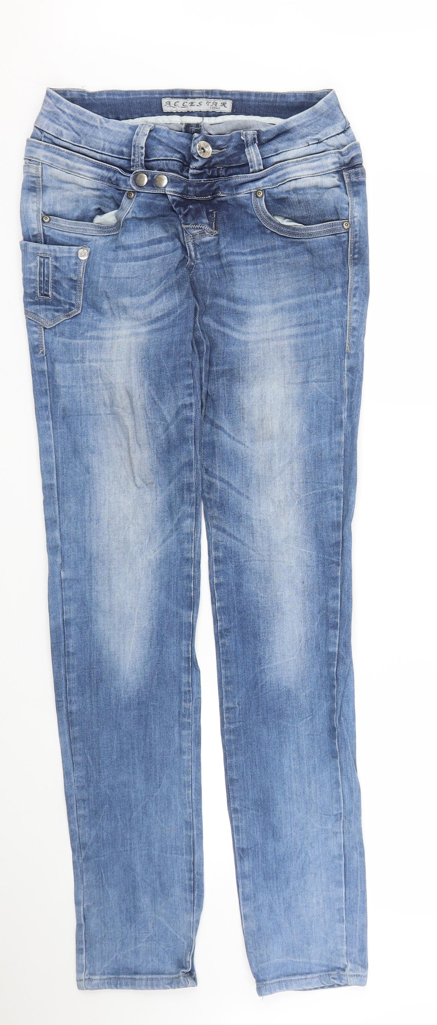 Accestar Womens Blue  Denim Skinny Jeans Size 10 L32 in