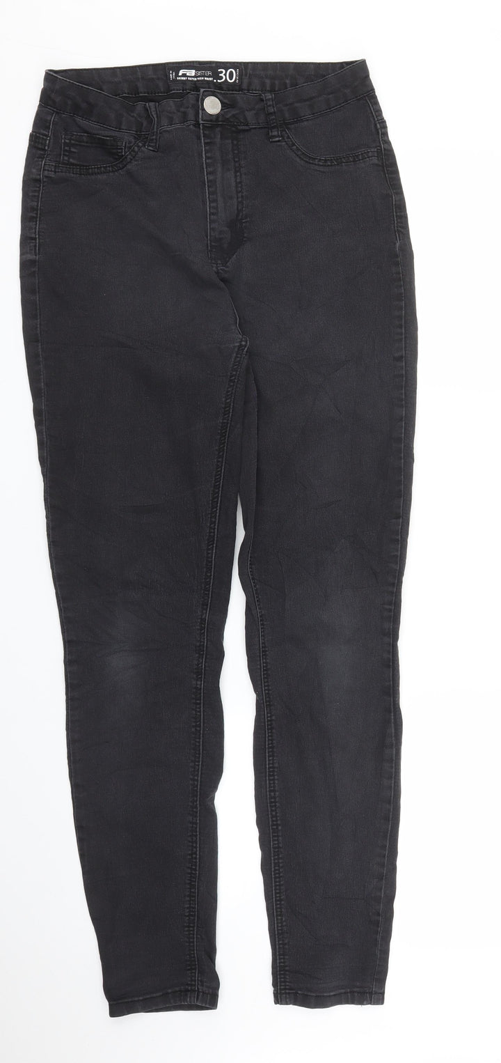 FB Sister Womens Black Denim Skinny Jeans Size 30 in L28 in