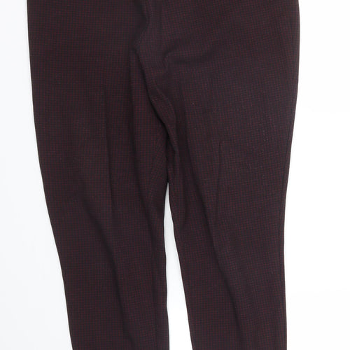 Debenhams Womens Purple Houndstooth  Pedal Pusher Trousers Size 16 L27 in