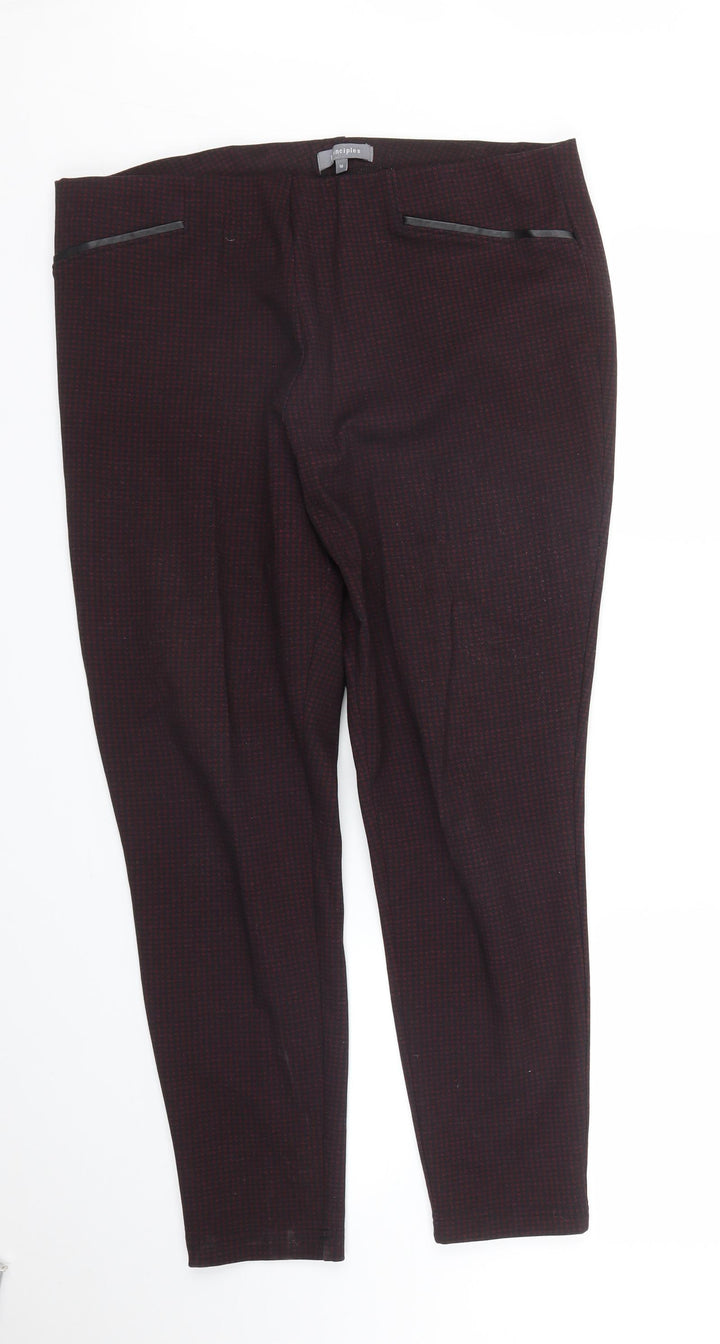Debenhams Womens Purple Houndstooth  Pedal Pusher Trousers Size 16 L27 in