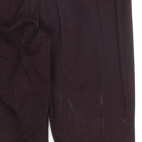 Debenhams Womens Purple Houndstooth  Pedal Pusher Trousers Size 16 L27 in