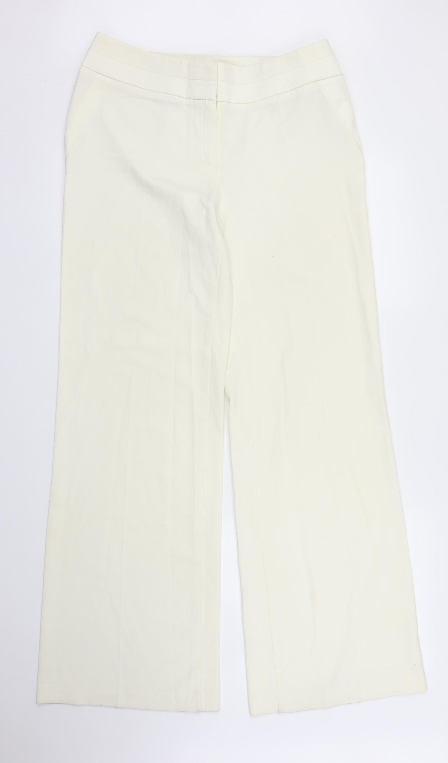 M&S Womens White   Trousers  Size 12 L31 in