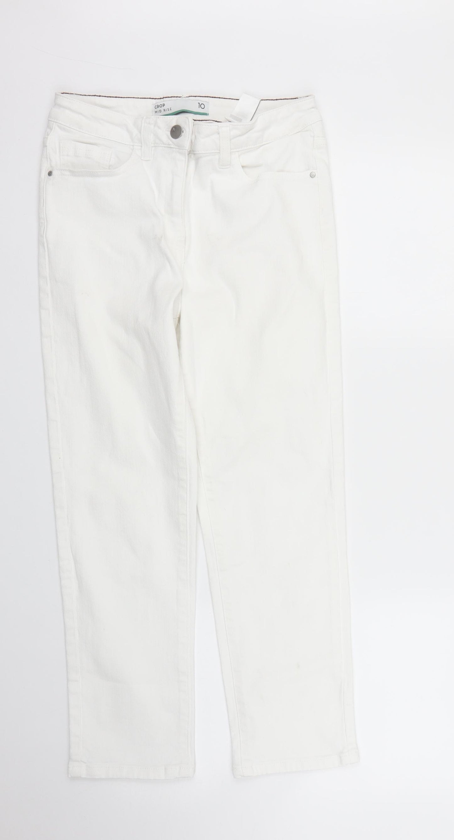 NEXT Womens White  Denim Cropped Jeans Size 10 L26 in