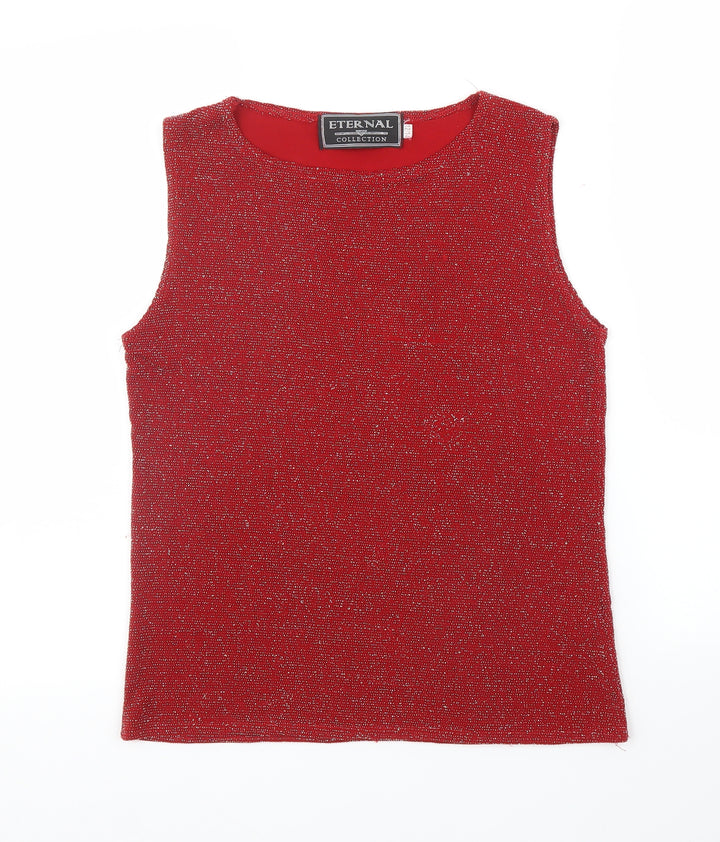 Eternal Womens Red Basic Blouse Size 12